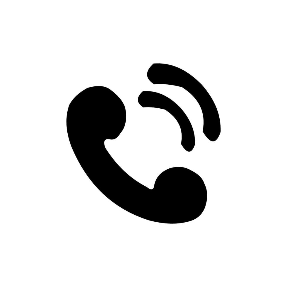Icon telephone in black and white 18768280 Vector Art at Vecteezy