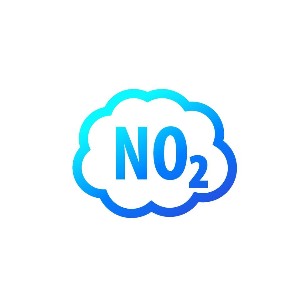 NO2 icon, nitrogen dioxide gas vector