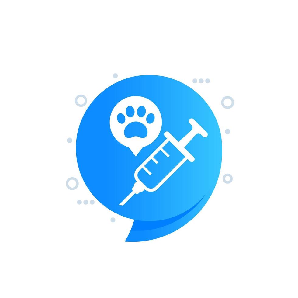 dog vaccination icon with a vaccine vector