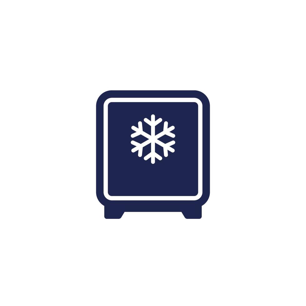 mini fridge icon, small freezer vector