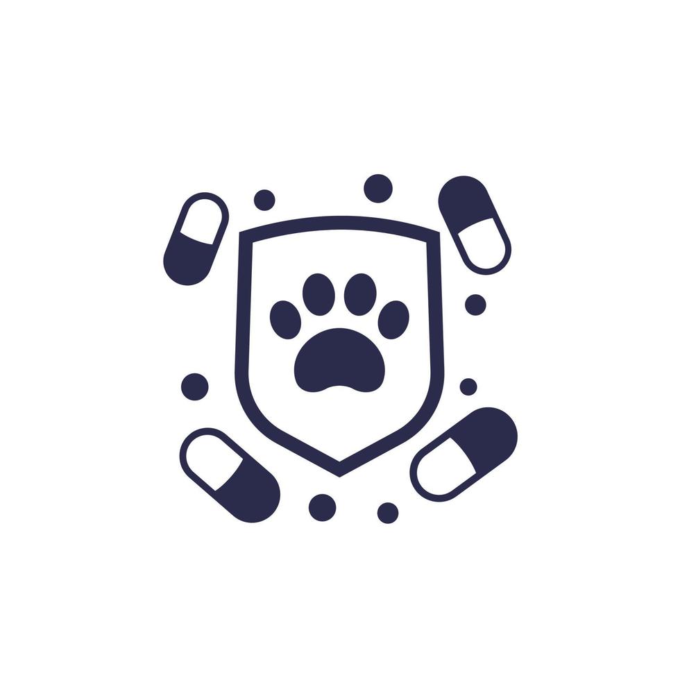 pills for pets, antiviral medicine icon vector