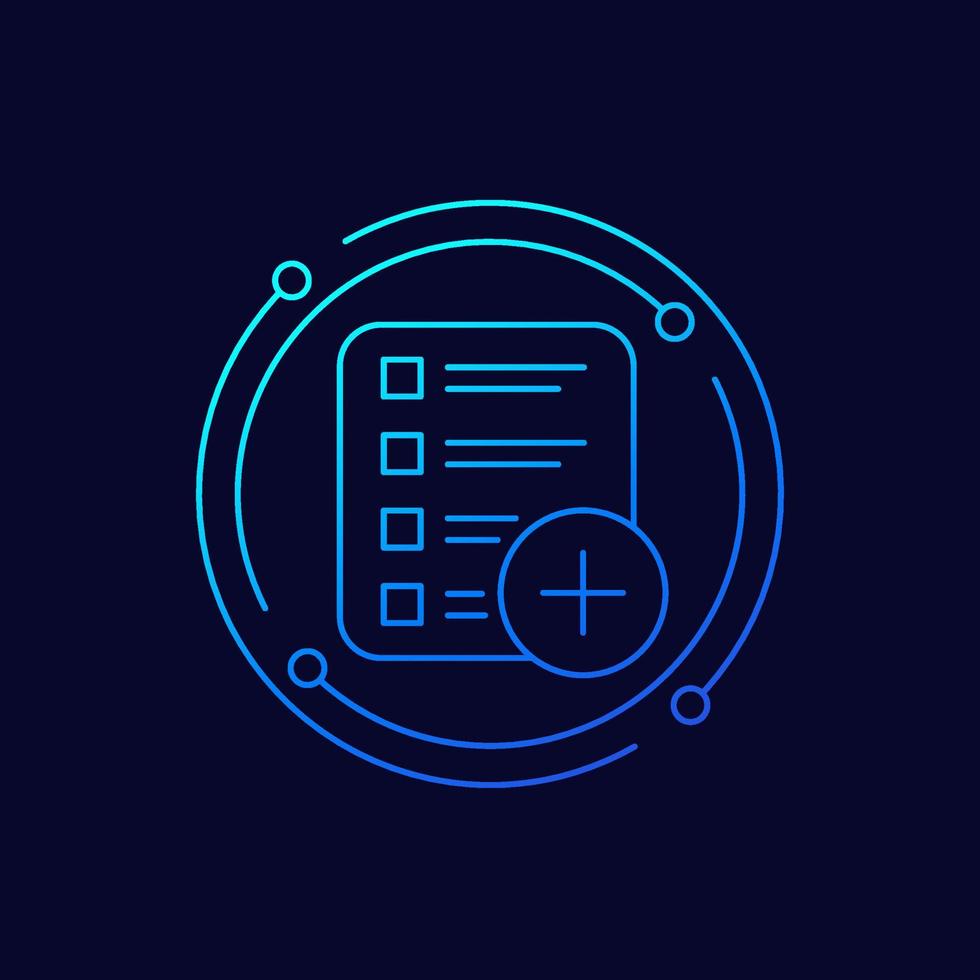 add new task line icon, vector