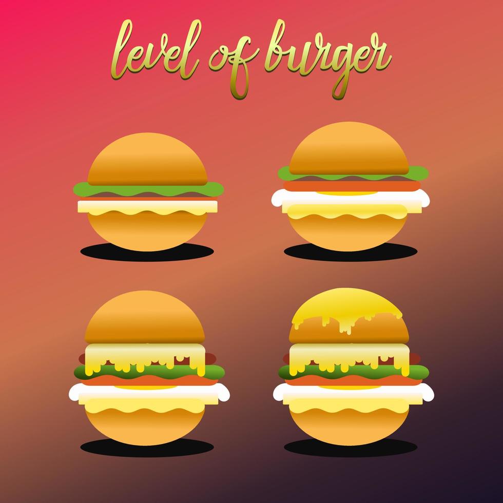 ilustración vectorial de hamburguesas para restaurantes, lugares para comer, comida, menús para cenar vector