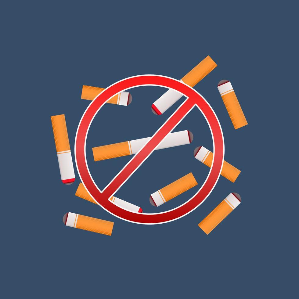 ilustración vectorial para el día mundial sin tabaco, cáncer, pulmón, salud respiratoria, no fumar, no fumar, no fumar, enfermedad debida al tabaquismo vector