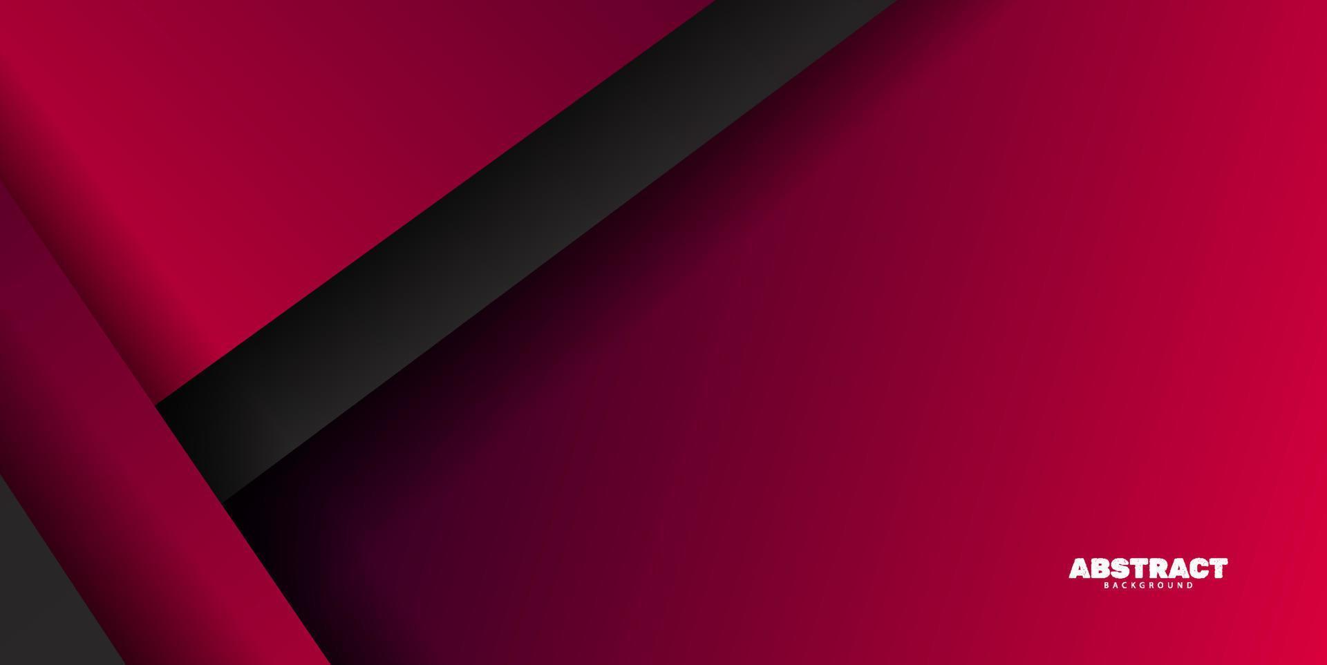 Abstract overlap layer black and red color background vector