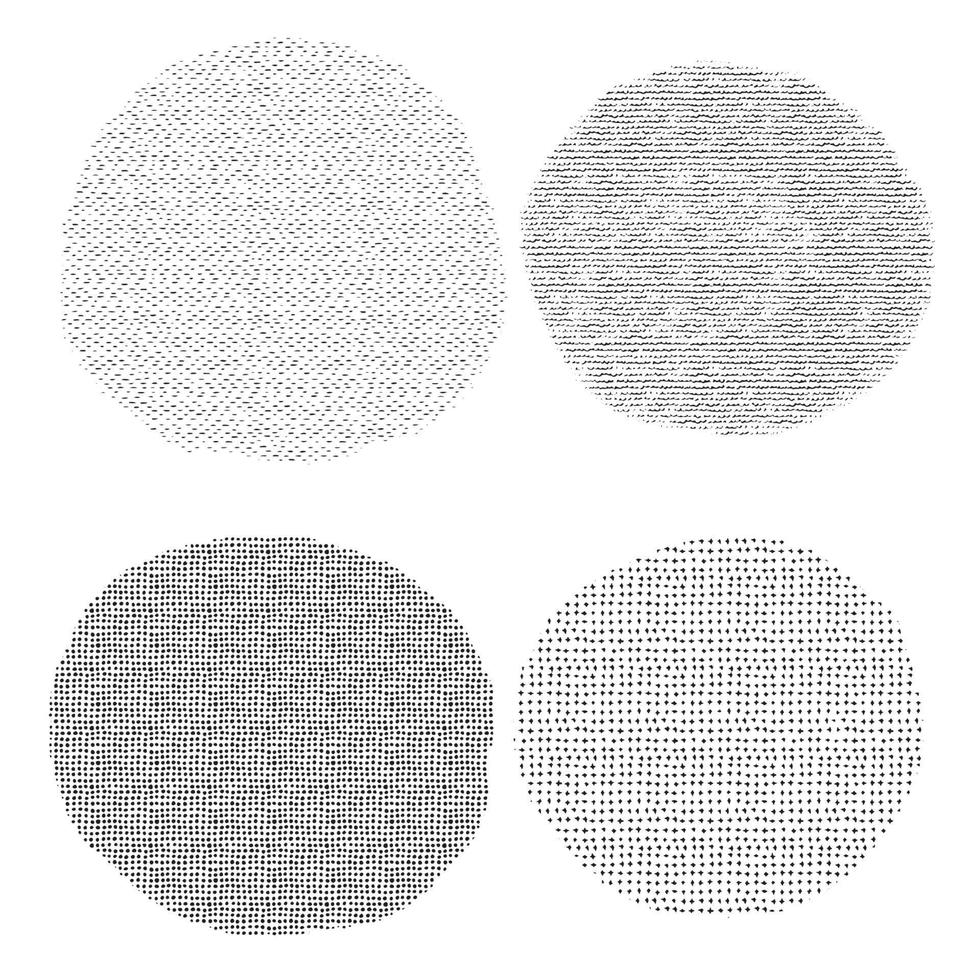 colección vectorial de líneas de trazos de pincel de tinta de pintura negra elementos de diseño de arte de textura fina ilustración de vector de efecto de punto de ruido aislado en fondo blanco