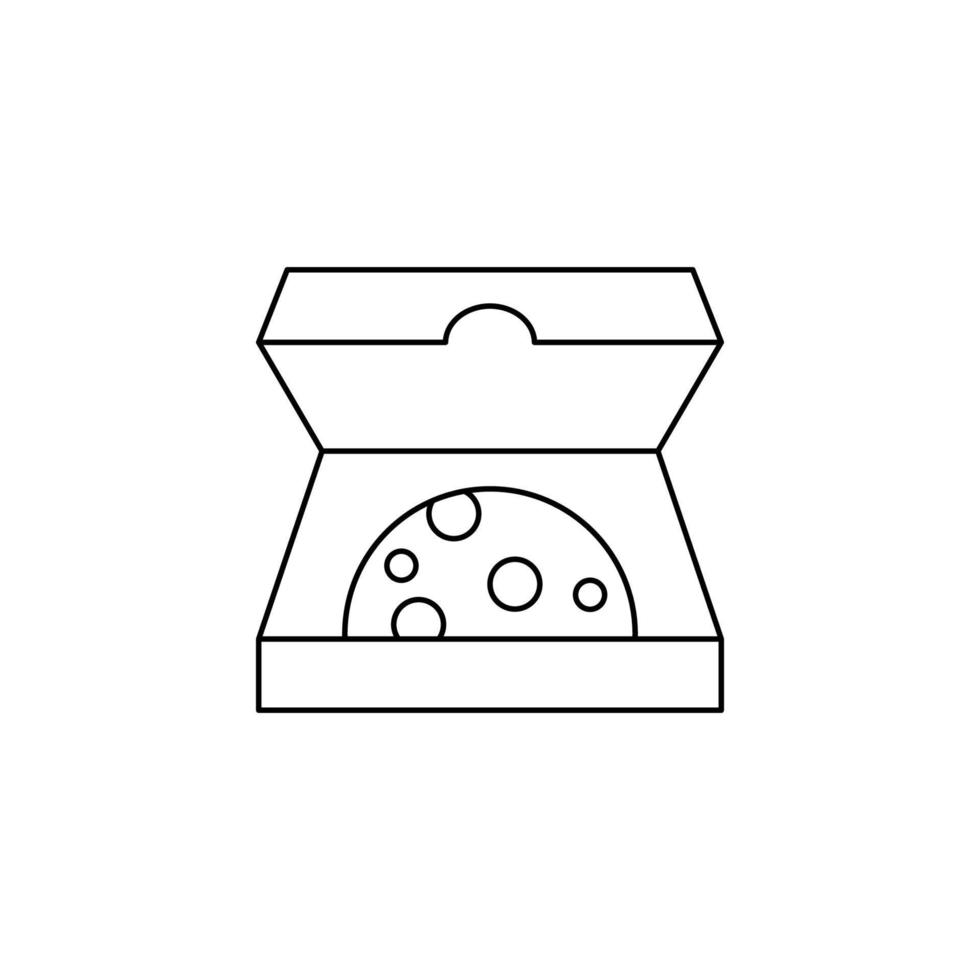 pizza box icon. outline icon vector