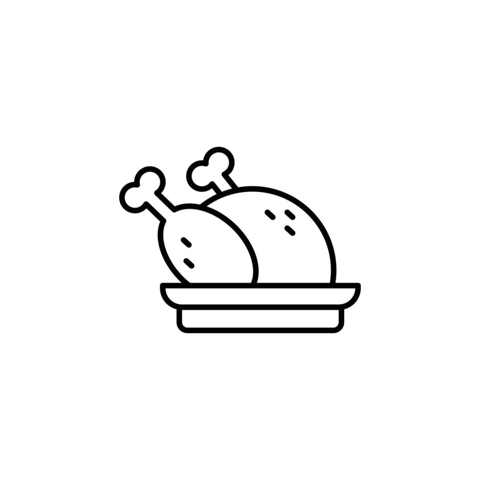 chicken icon. outline icon vector