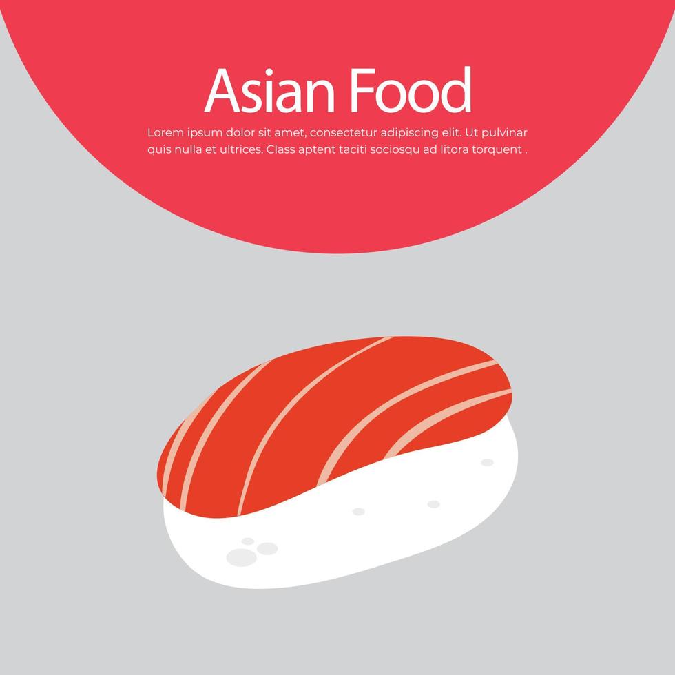 ilustración de vector de sushi de comida asiática, comida tradicional japonesa