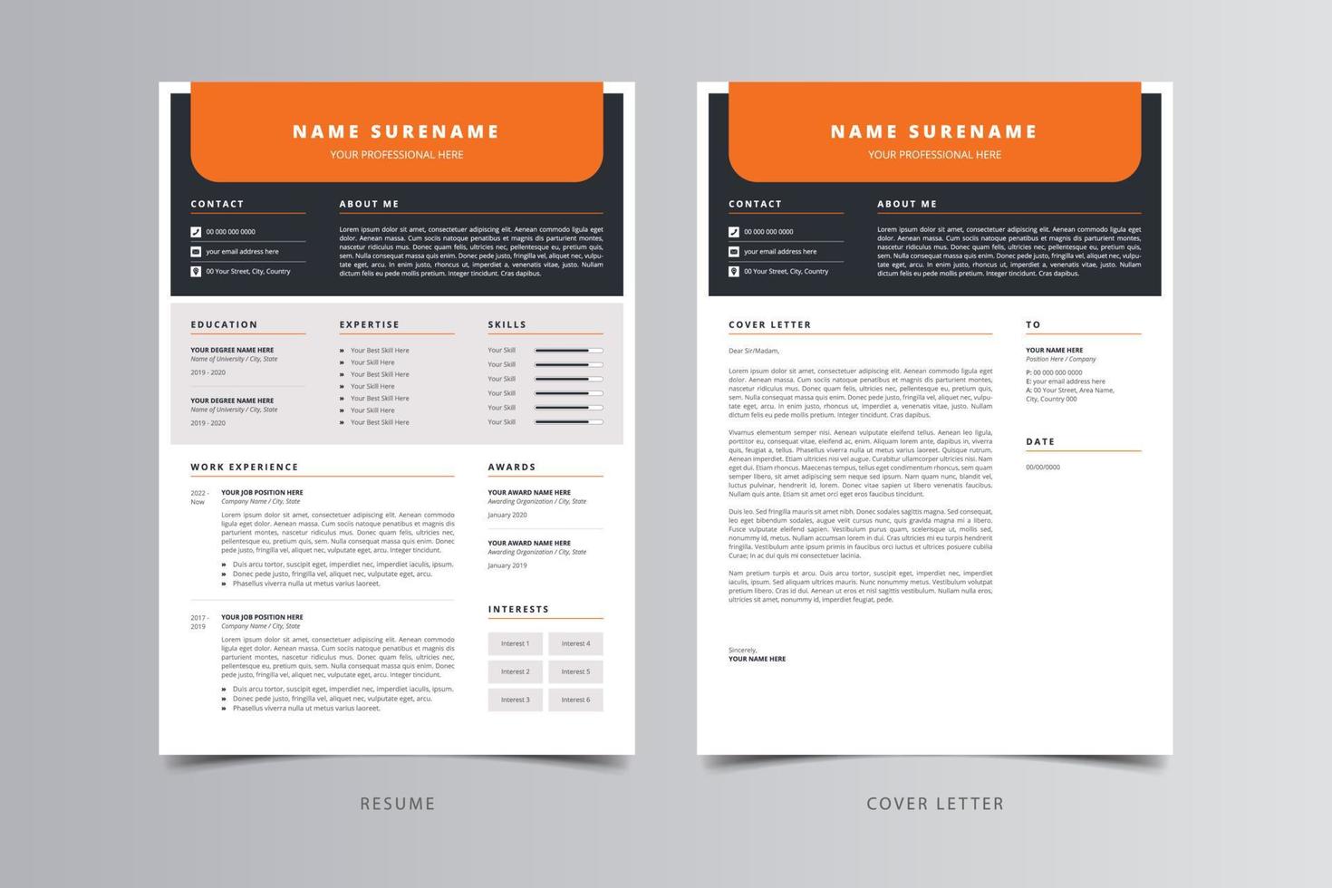 Resume Template, Professional Modern Resume Template, CV Template vector