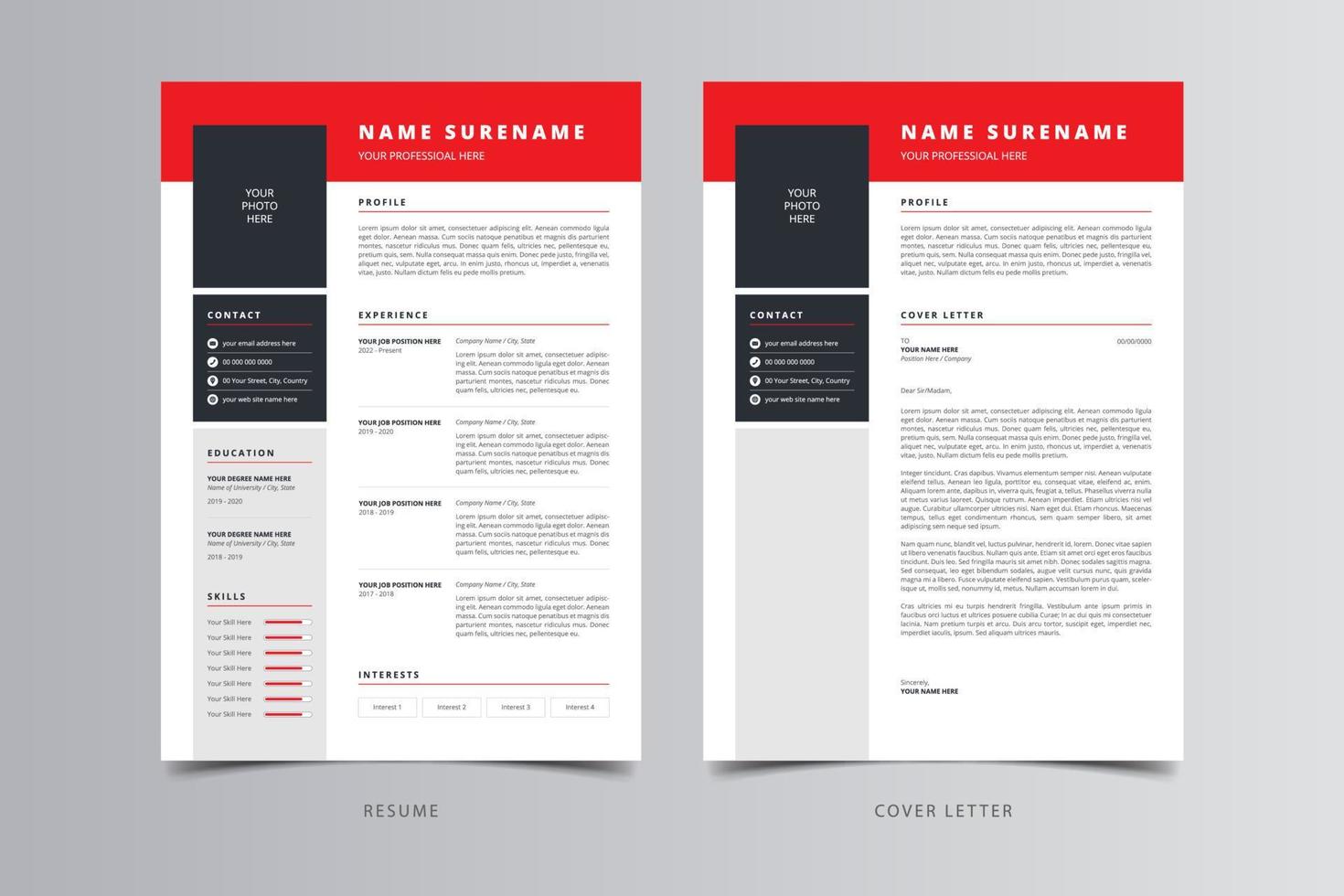 Resume Template, Professional Modern Resume Template, CV Template vector