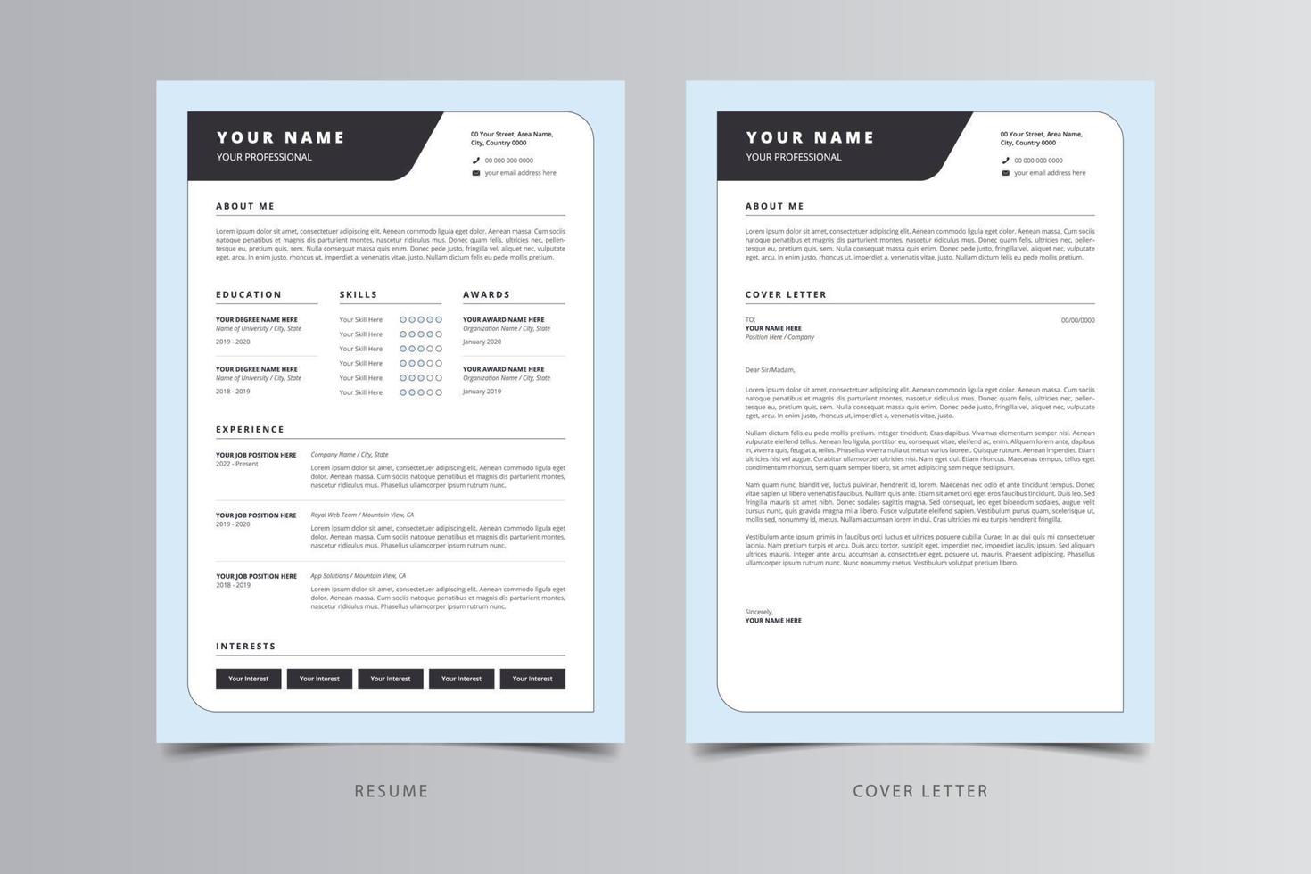 Resume Template, Professional Modern Resume Template, CV Template vector
