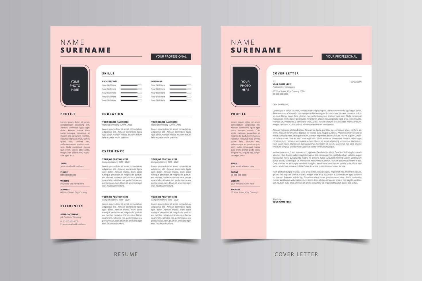 Resume Template, Professional Modern Resume Template, CV Template vector