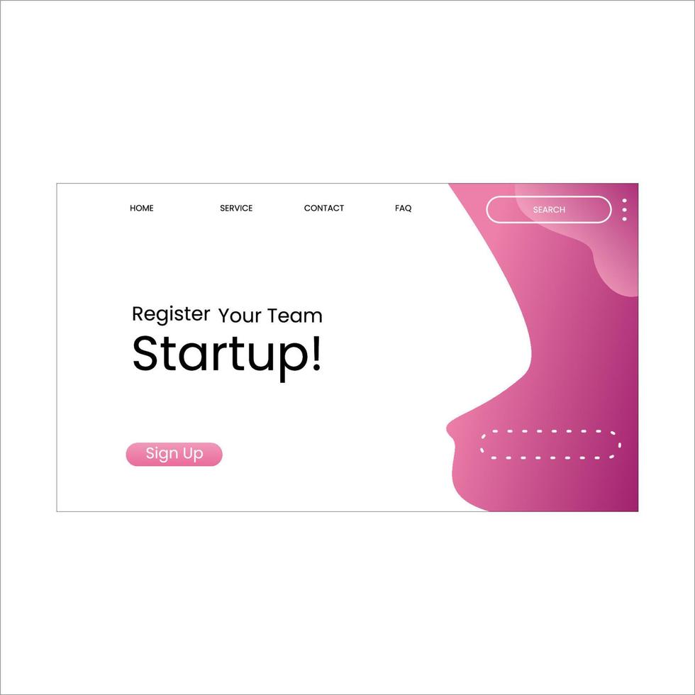 Homepage website design for startup vector