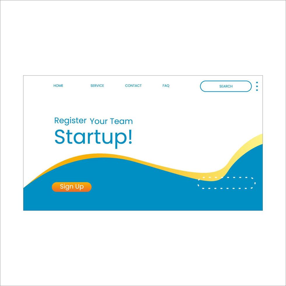 Homepage website design for startup vector