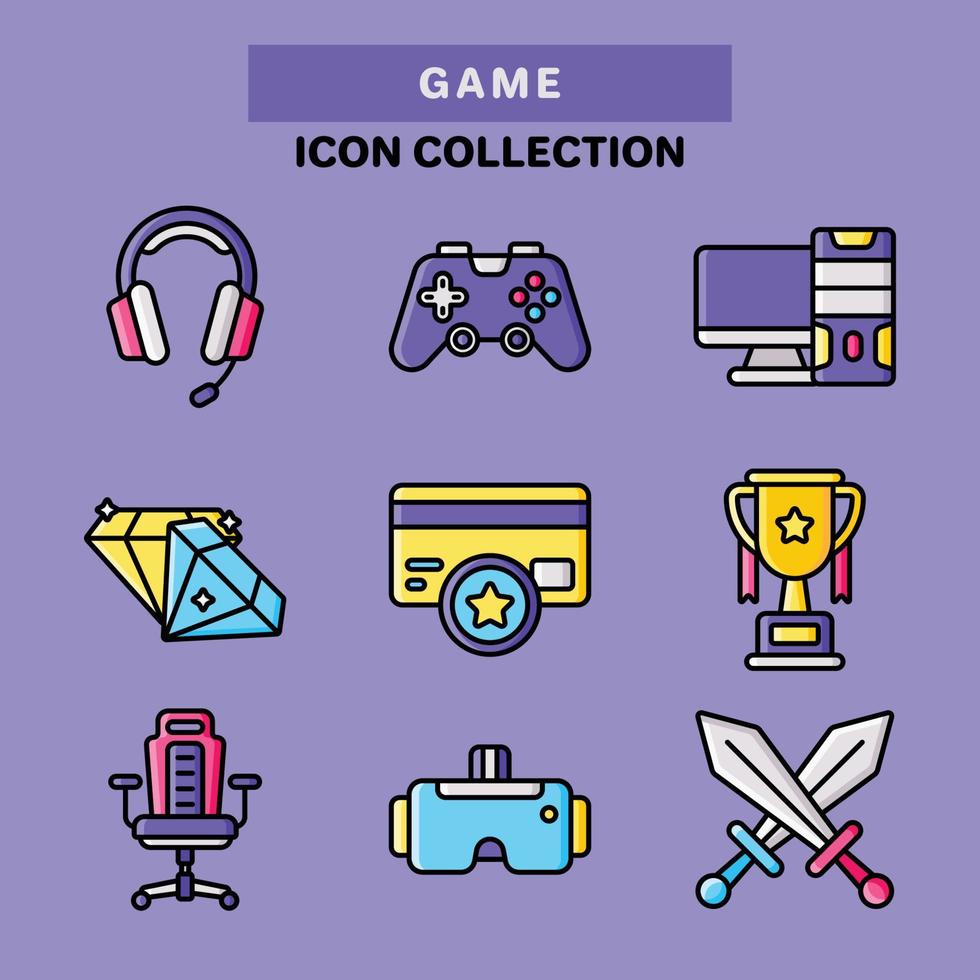 colección de iconos de juegos vector