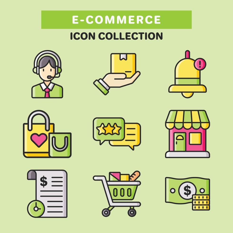 colección de iconos de comercio electrónico vector