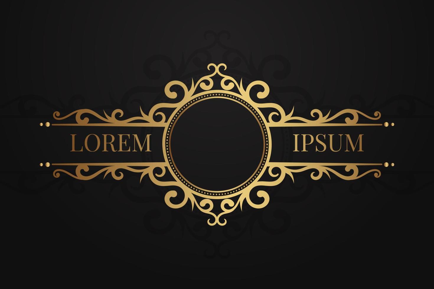 vintage ornament, logo border, gold decoration 18768961 Vector Art at