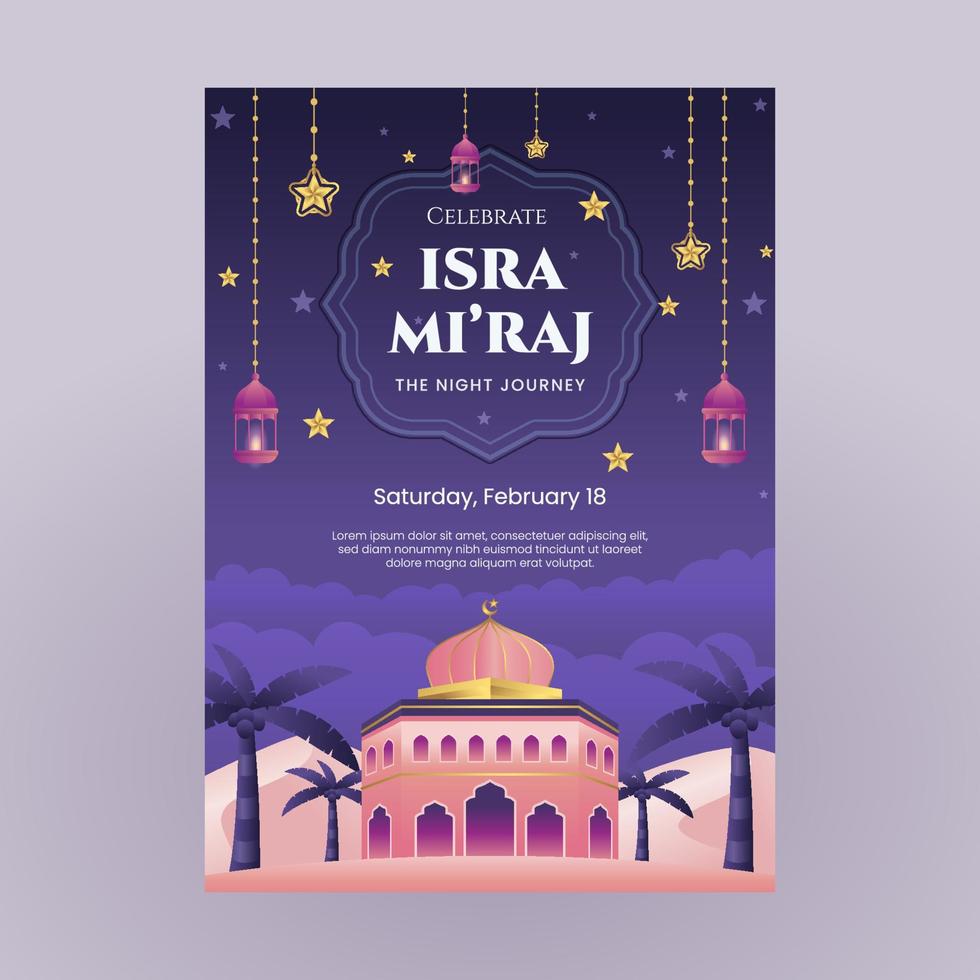 Isra Mi'raj Poster Concept vector