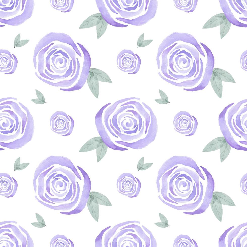 Purple simple abstract rose. Watercolor floral seamless pattern with simple pastel pink flowers. Ideal for textiles, digital paper, packaging and other designs vector