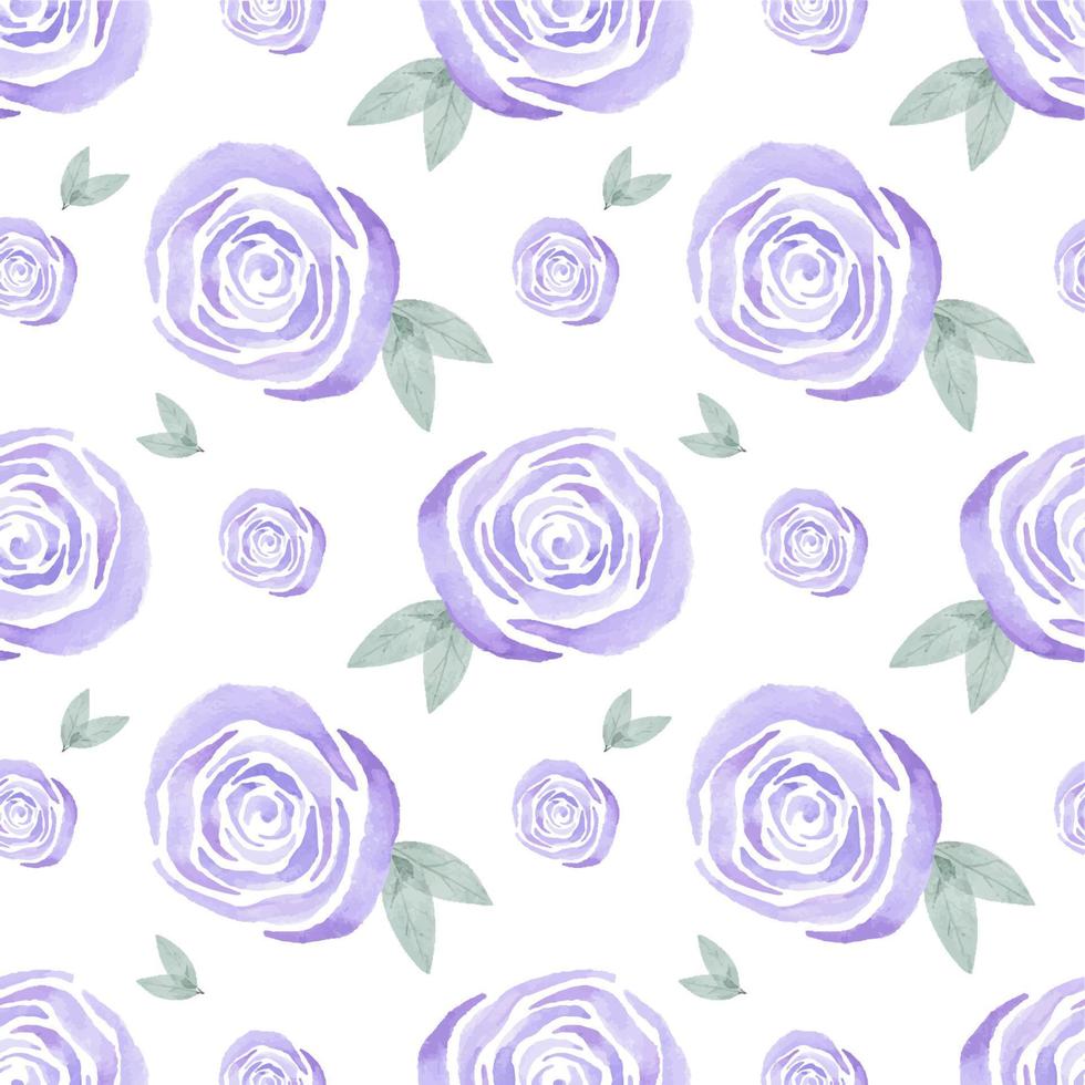 Purple simple abstract rose. Watercolor floral seamless pattern with simple pastel pink flowers. Ideal for textiles, digital paper, packaging and other designs vector