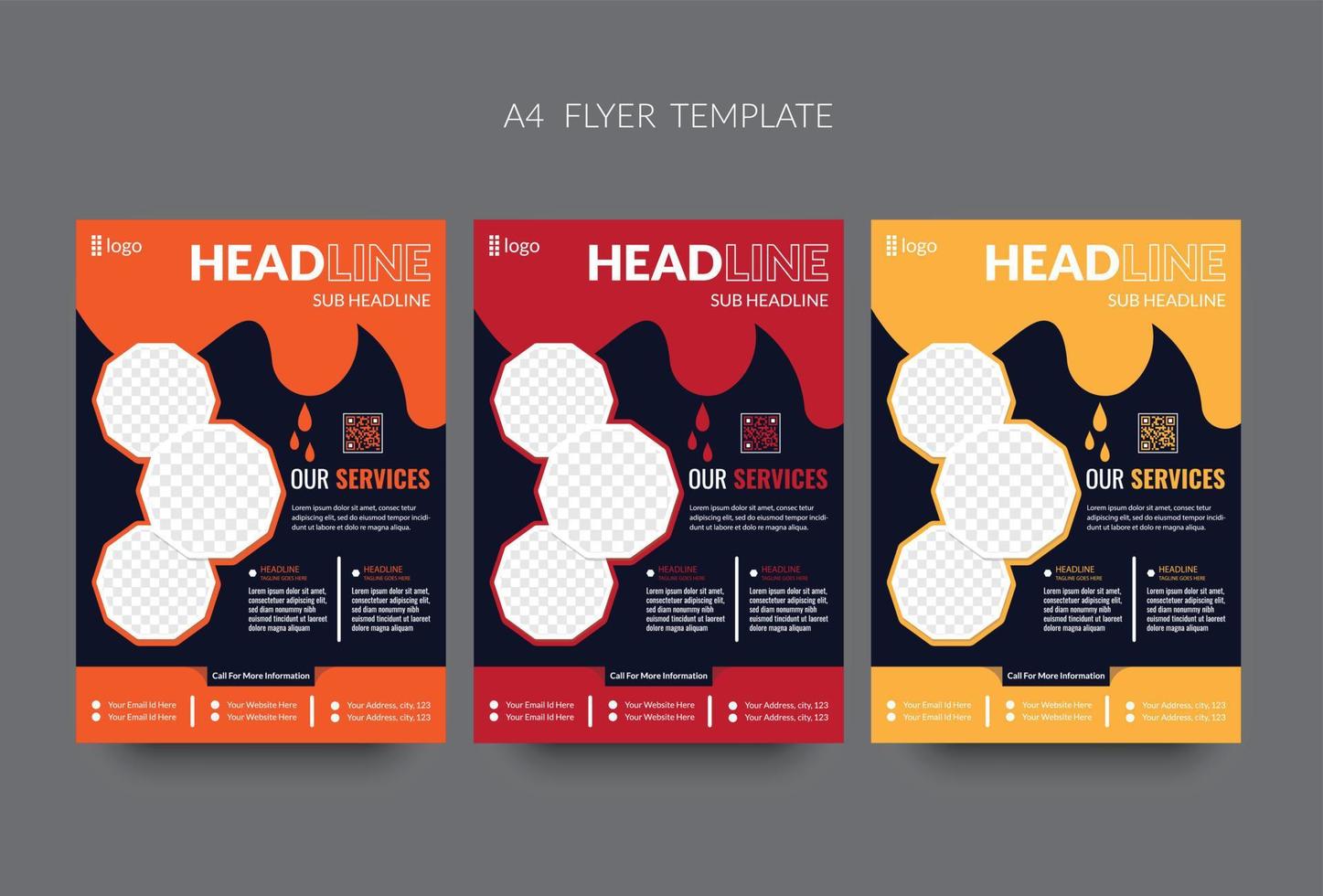 Modern and creative Corporate business flyer template design Set vector