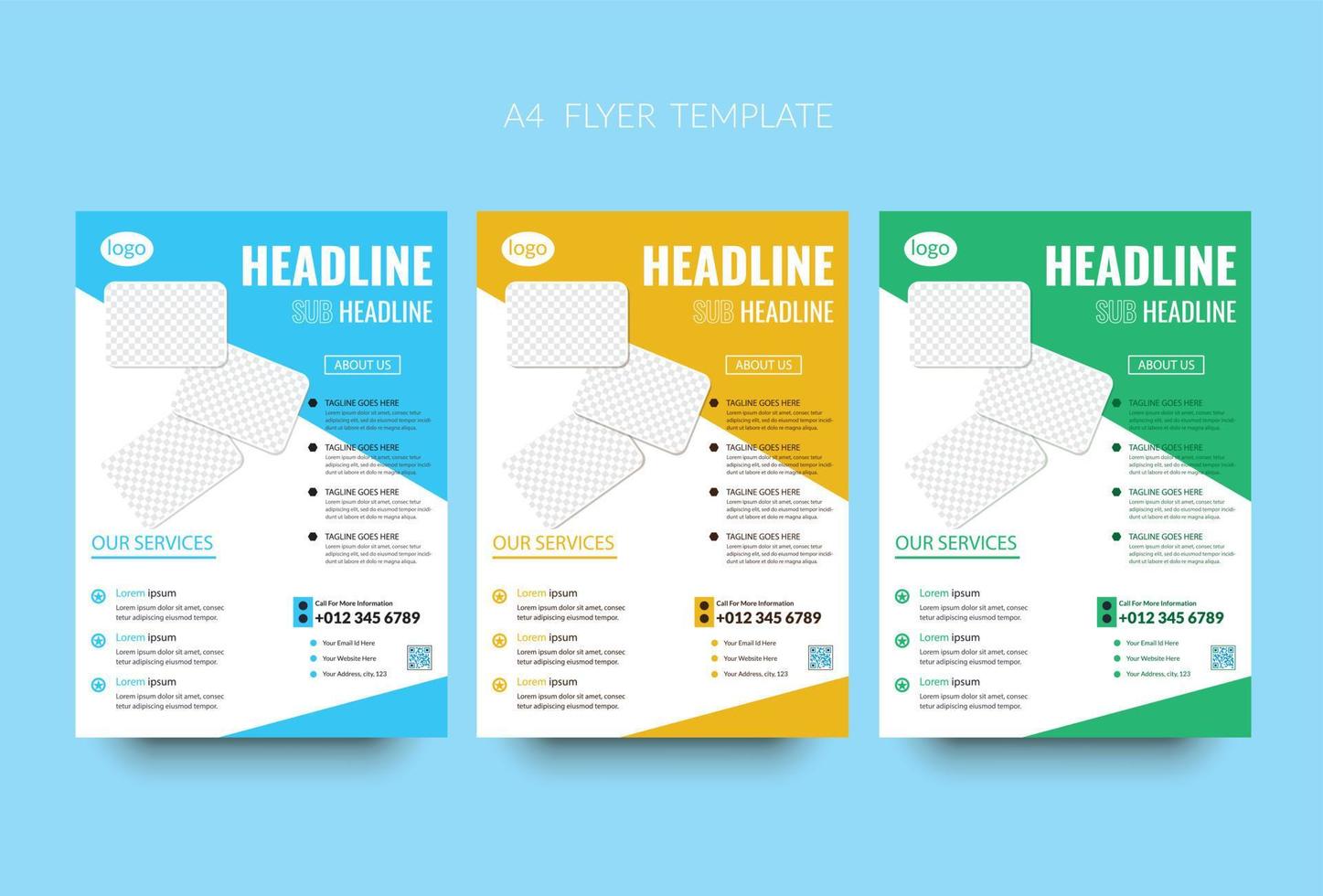 Modern and creative Corporate business flyer template design Set vector