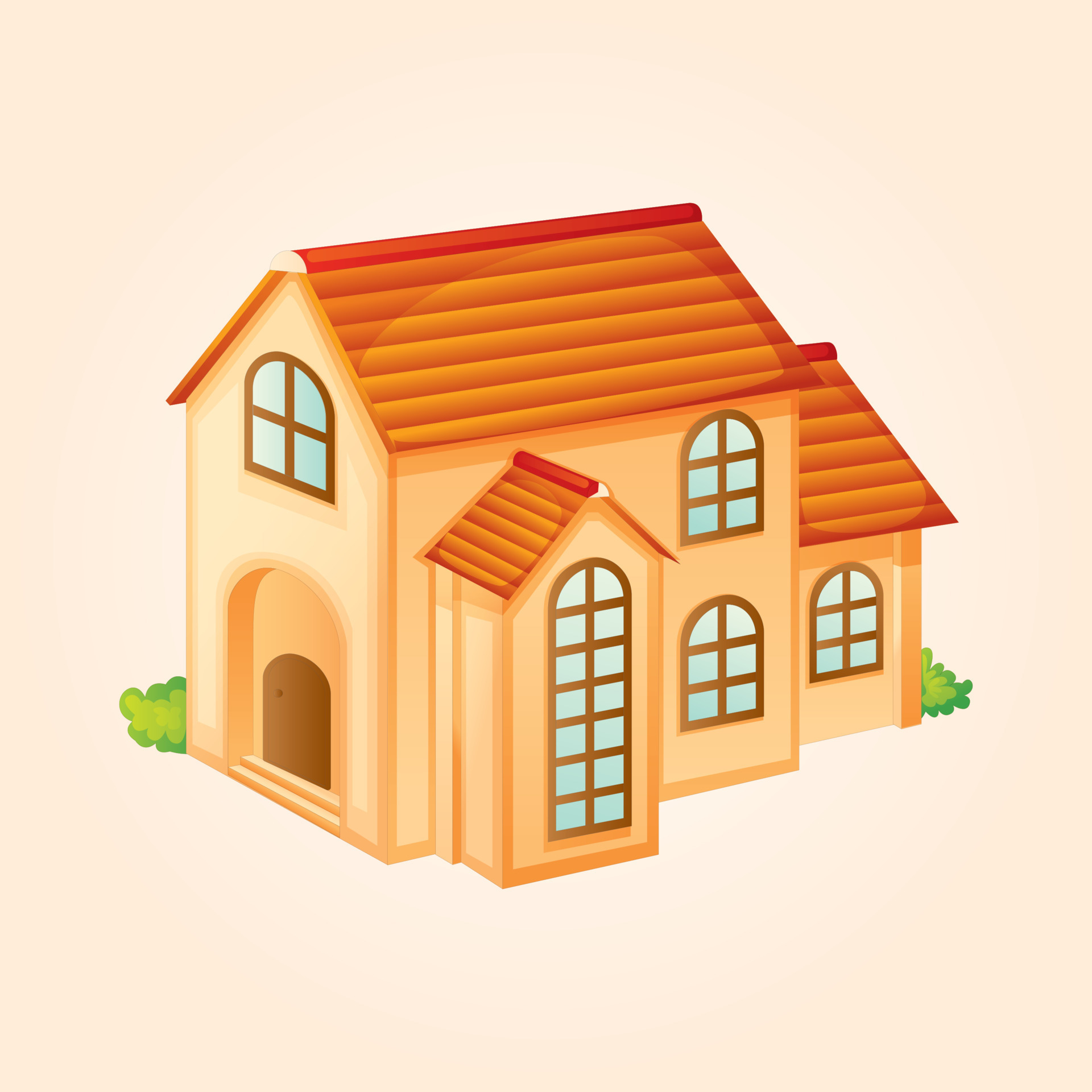 Traditional and modern house Family home and vector illustration