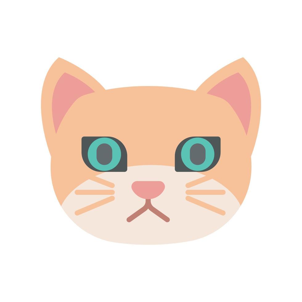 icono de cabeza de gato, ilustración de vector de icono plano aislado sobre fondo blanco. para el tema de los animales, mascotas y otros