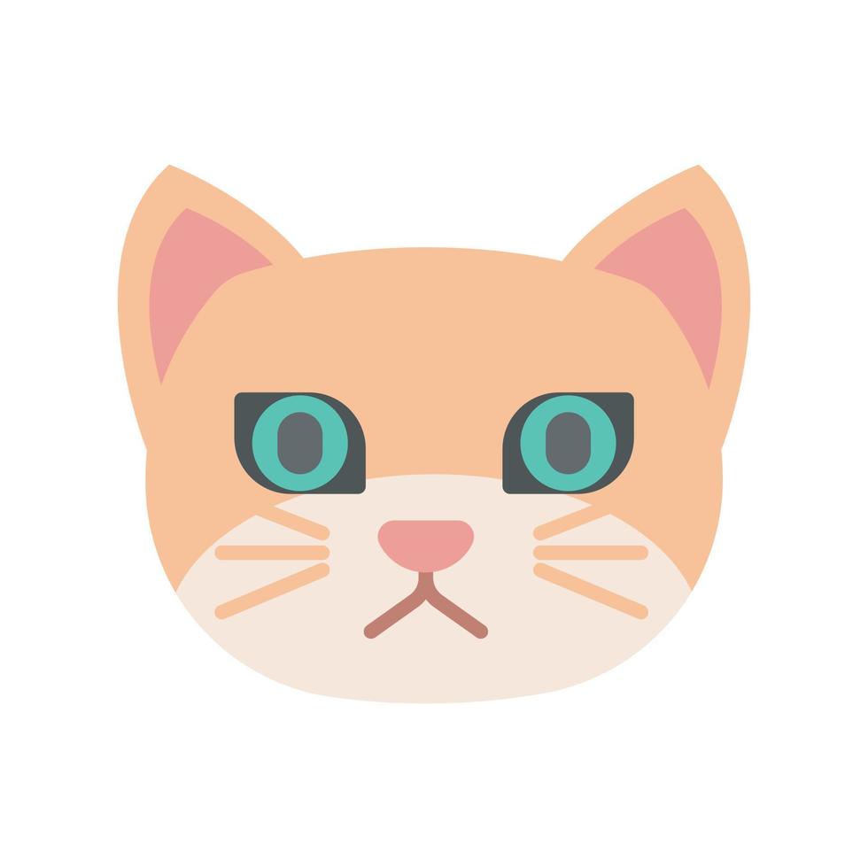 cat head icon, flat icon vector illustration isolated on white background. for the theme of animals, pets and others