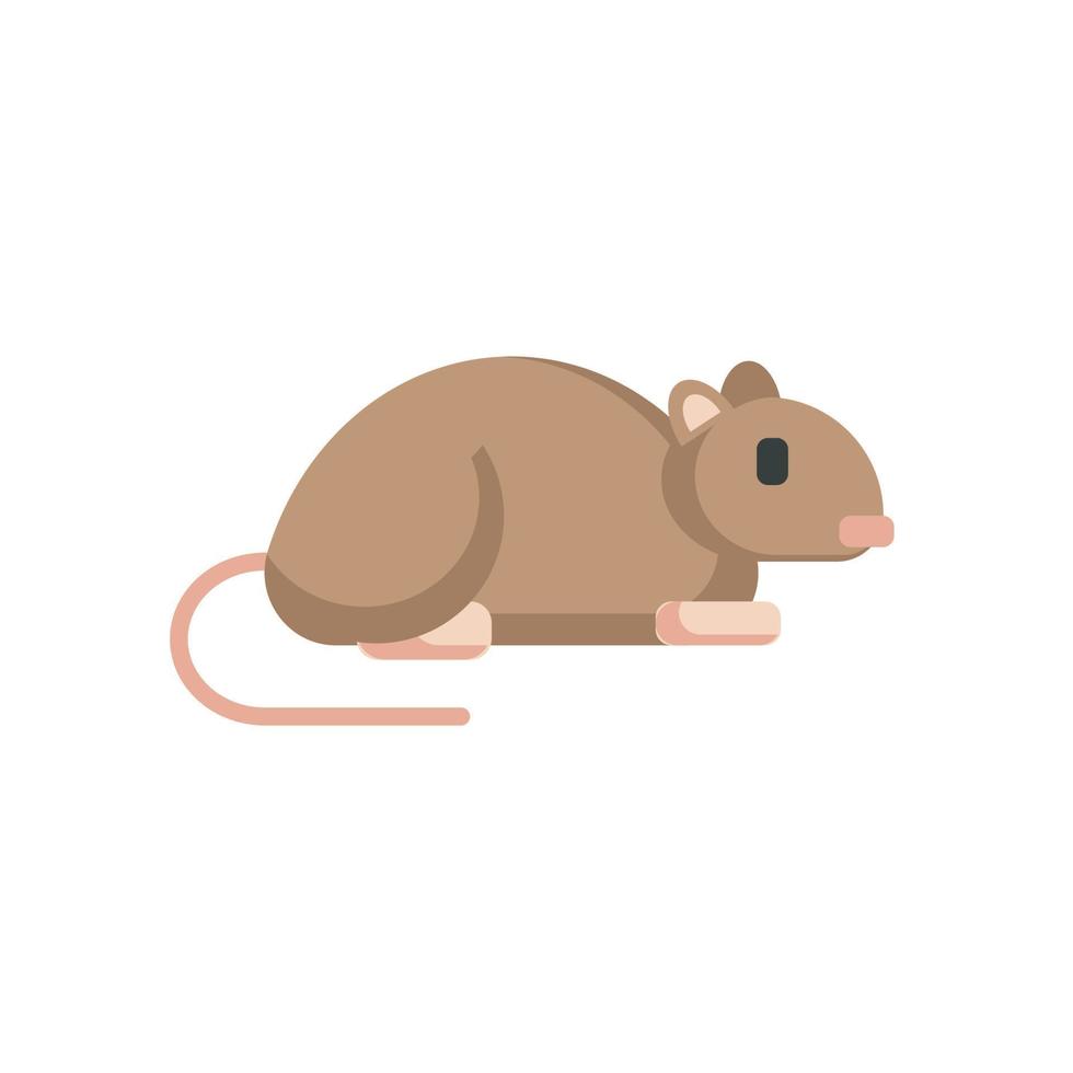 ratón, icono de rata, ilustración de vector de icono plano aislado sobre fondo blanco. por el tema de los animales, roedores y otros