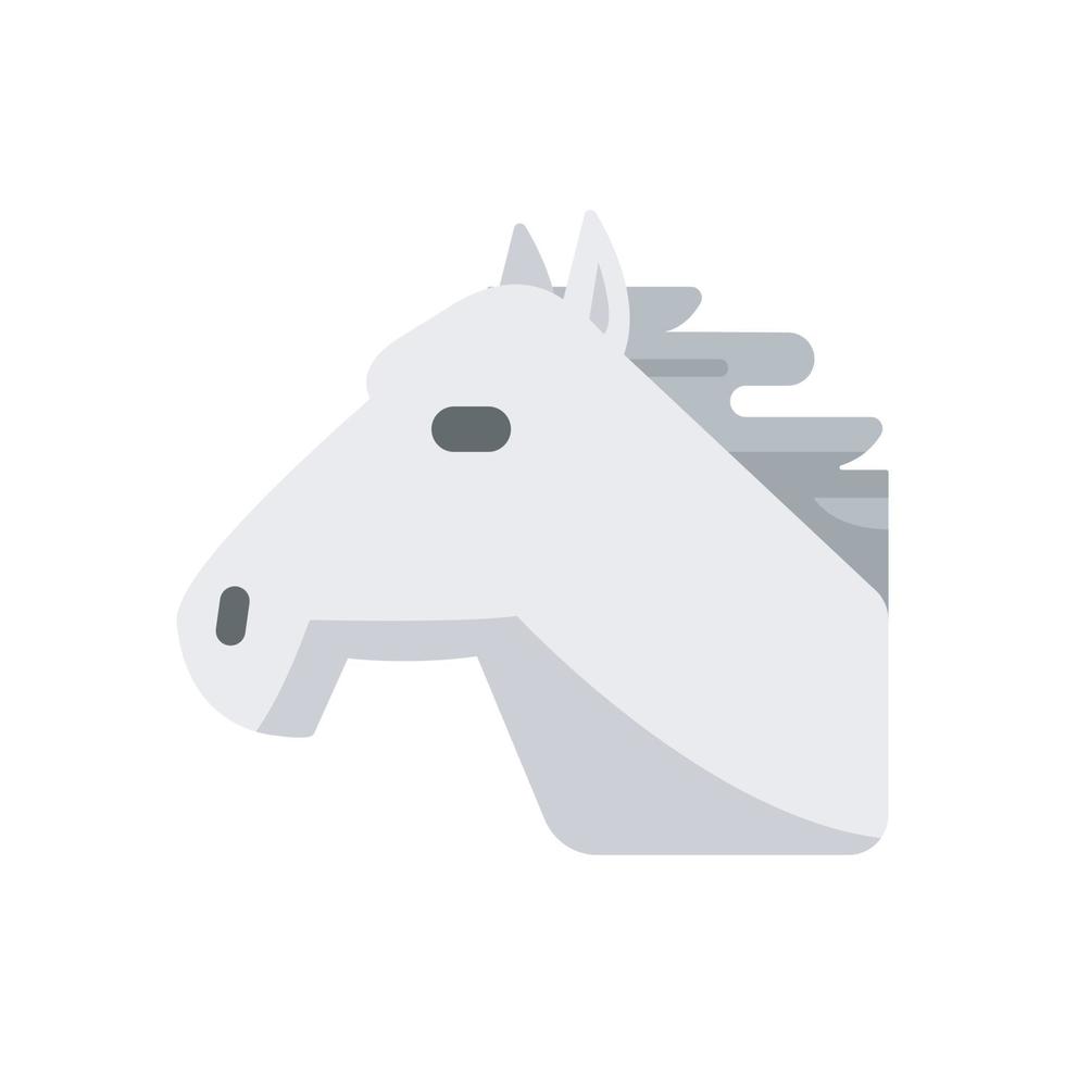 icono de caballo plano, icono de animal. caballo blanco. vector de diseño de icono plano