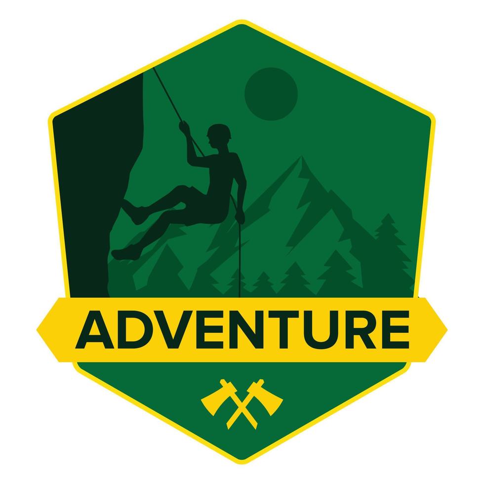 aventura del logotipo de bagde vector