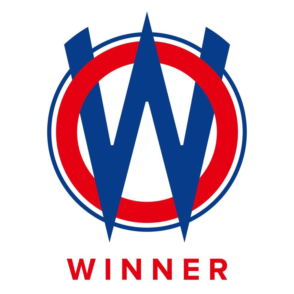 Logo winner with letter w vector