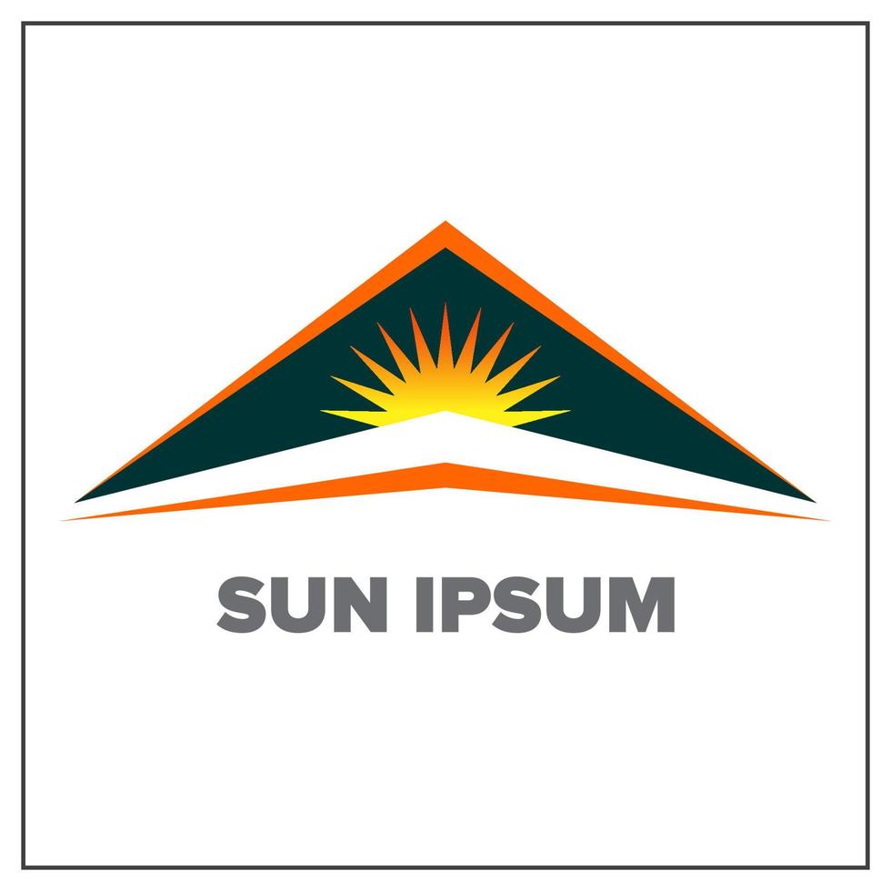 Logo mountain with sun vector
