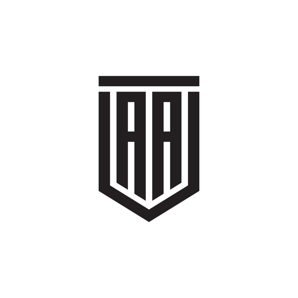 AA Logo monogram with emblem shield design isolated background vector