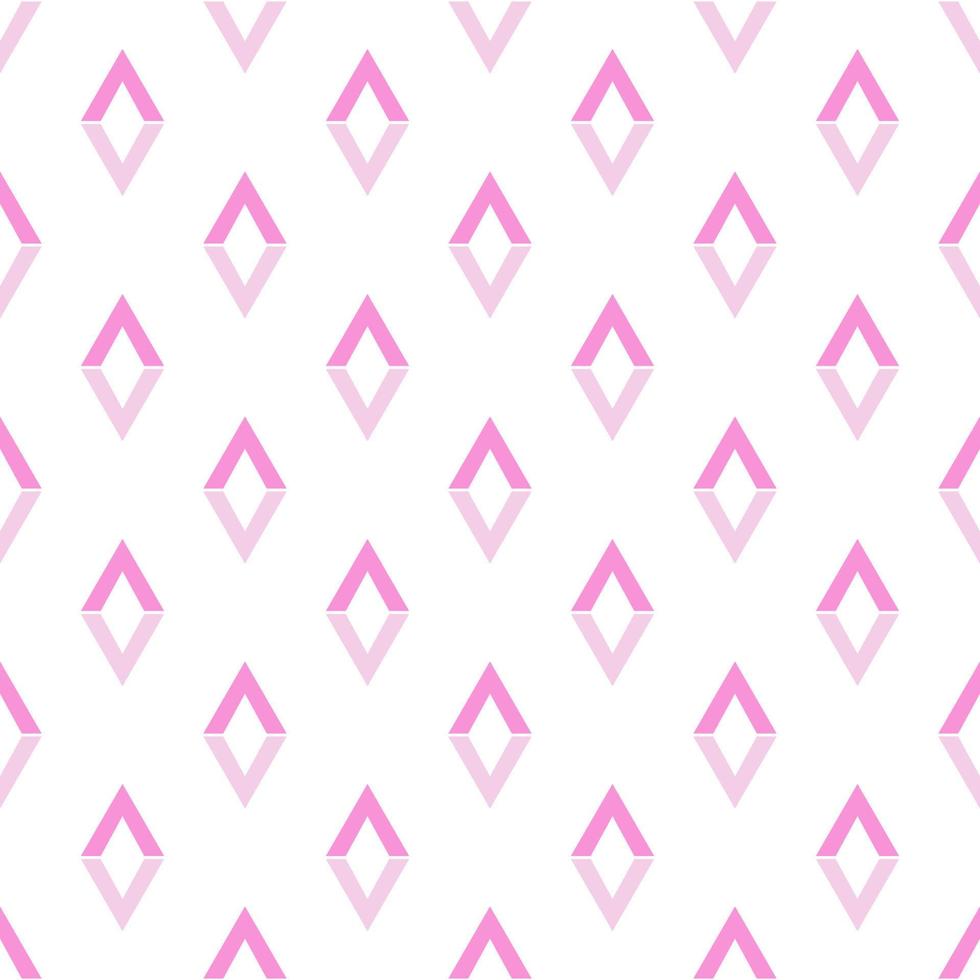 colorido patrón transparente de rombo rosa claro sobre fondo blanco para tela, textil, envolturas y otras superficies diversas vector