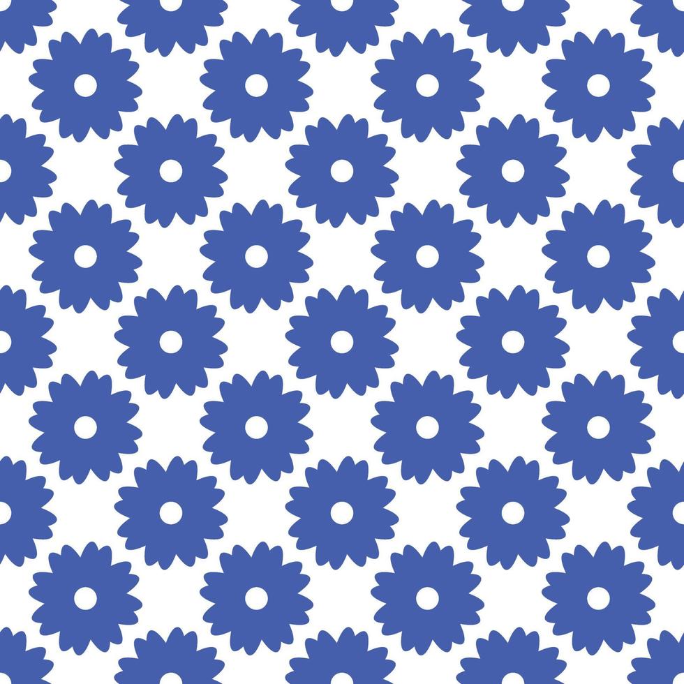 Vivid seamless repeating pattern of blue flowers for wallpapers, textile, fabric and other surfaces vector