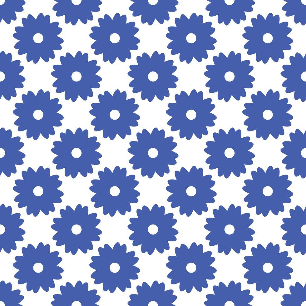 Vivid seamless repeating pattern of blue flowers for wallpapers, textile, fabric and other surfaces vector