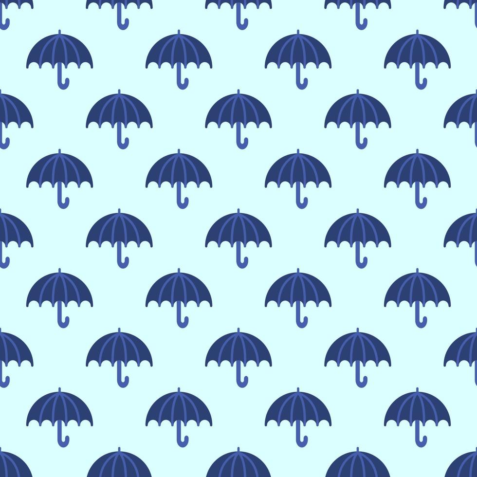 Vivid seamless repeating pattern of umbrella on blue background for wallpapers, textile, fabric and other surfaces vector