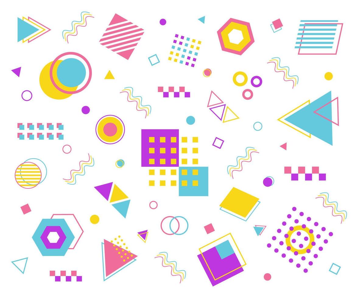 Colorful Geometric Random Shapes Pattern vector