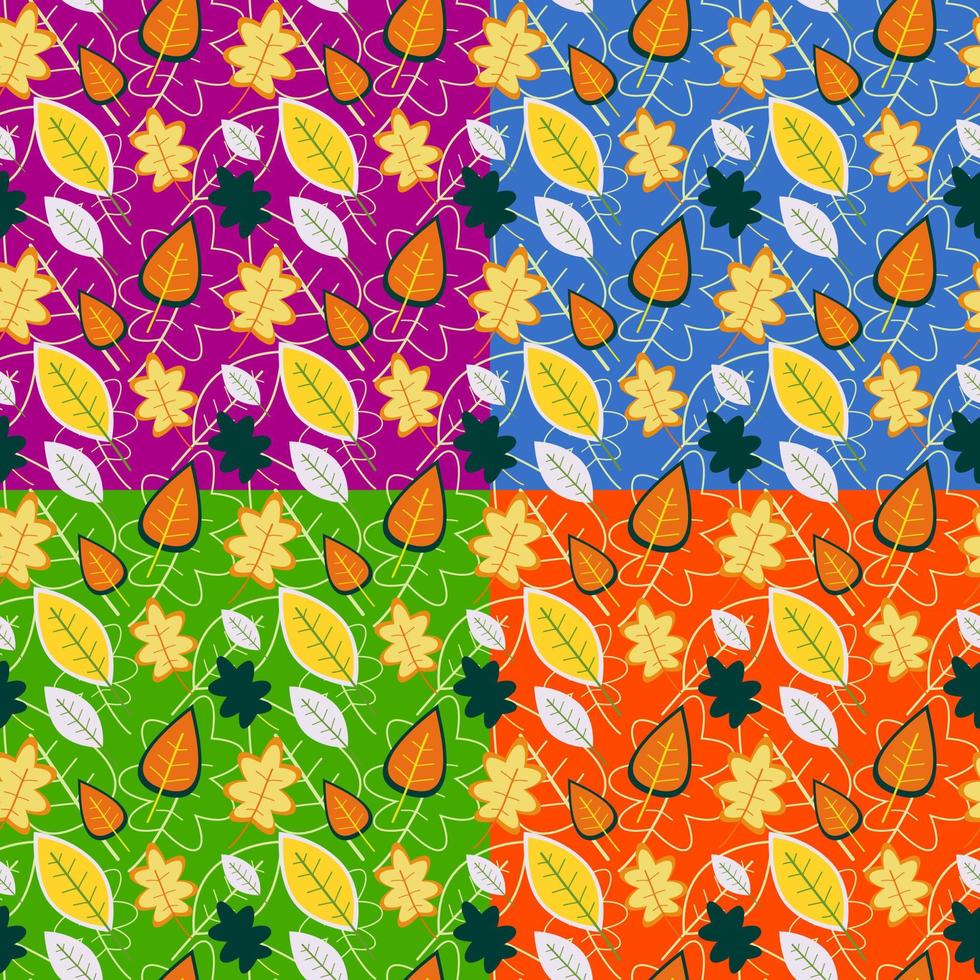 Seamless Pattern of Colorful Flower and Leaves vector