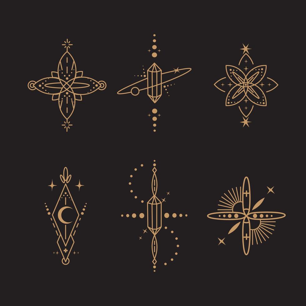Celestial Magic Art Mystical and Esoteric Elements vector
