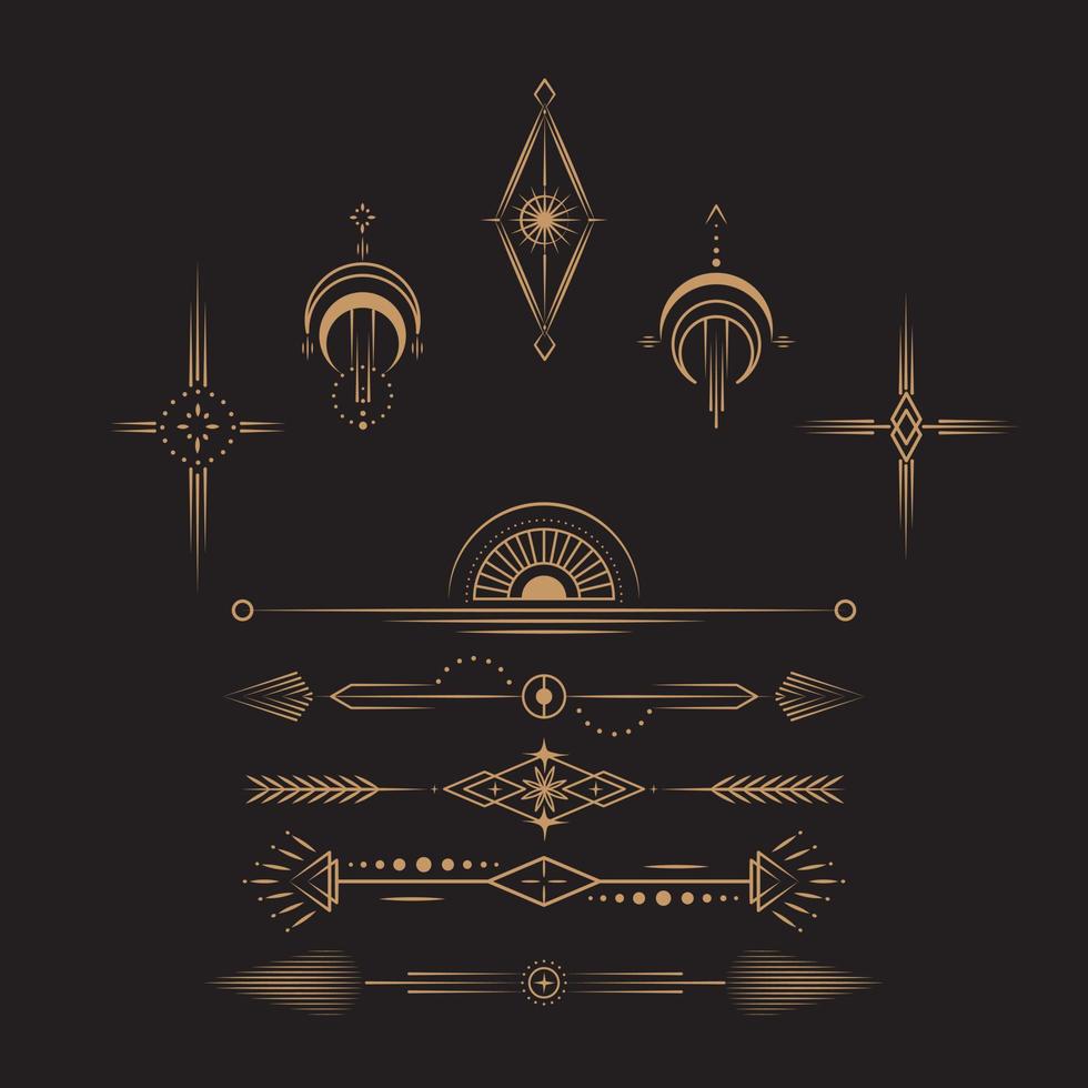 Celestial Magic Art Mystical and Esoteric Elements vector
