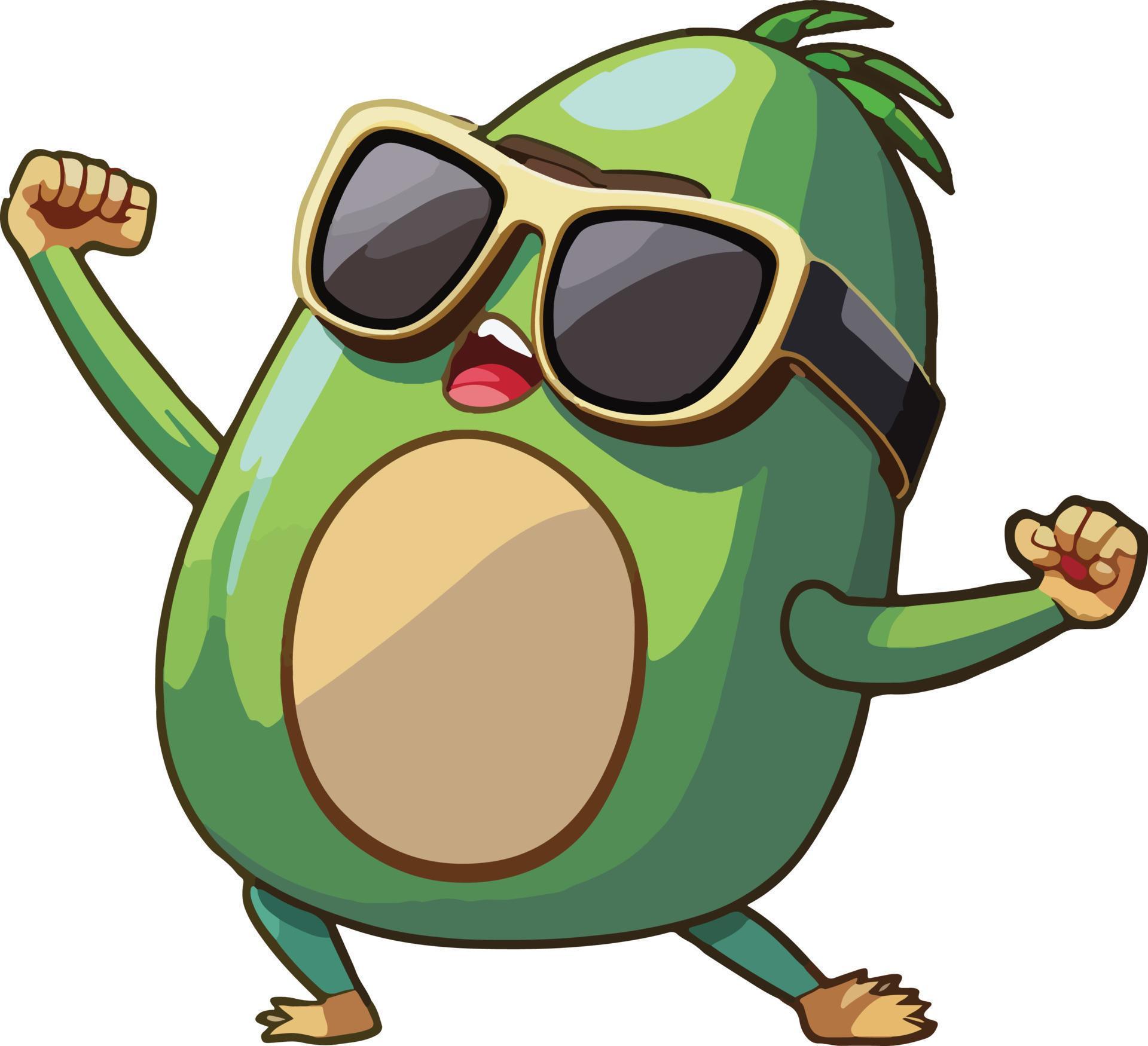 Happy avocado emoji wearing sunglasses 18769474 Vector Art at Vecteezy
