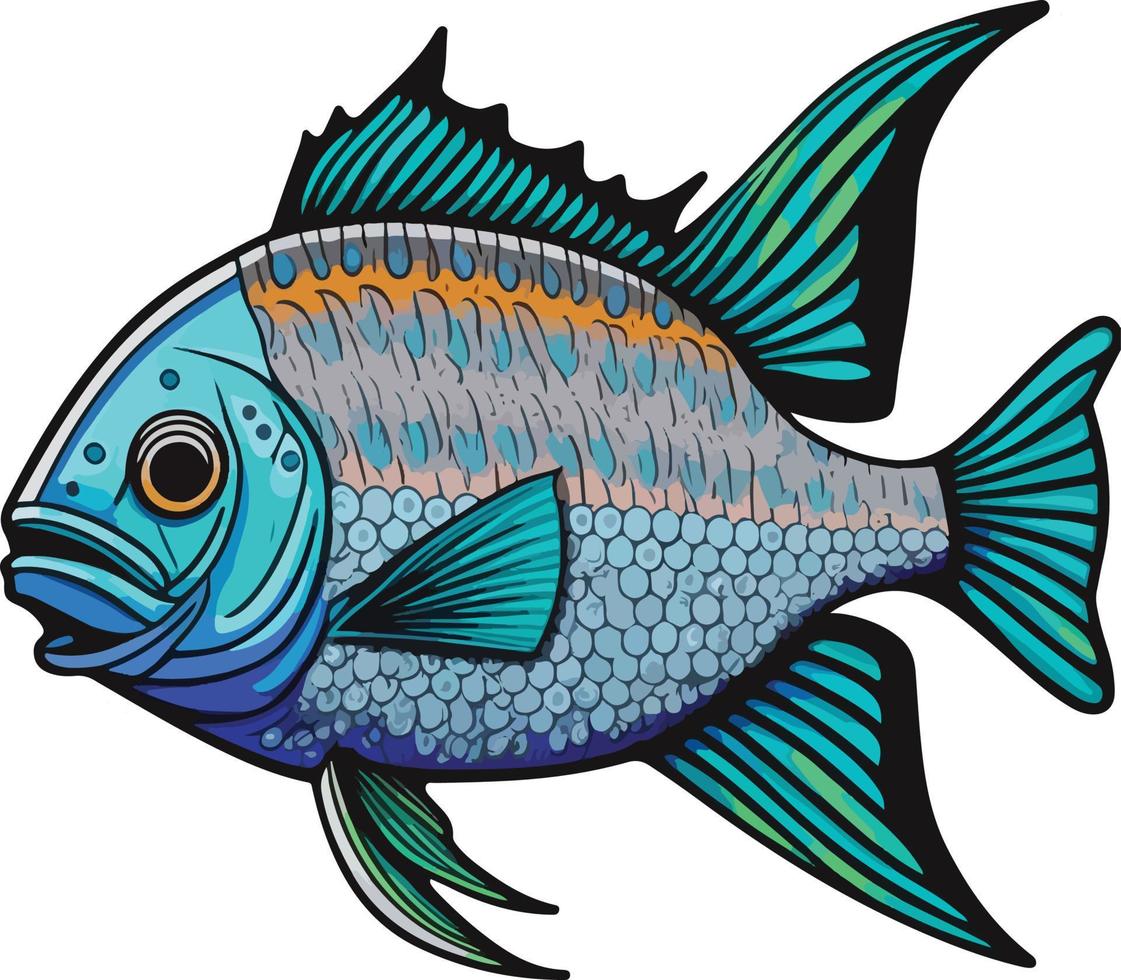 sea fish illustration on a white background vector