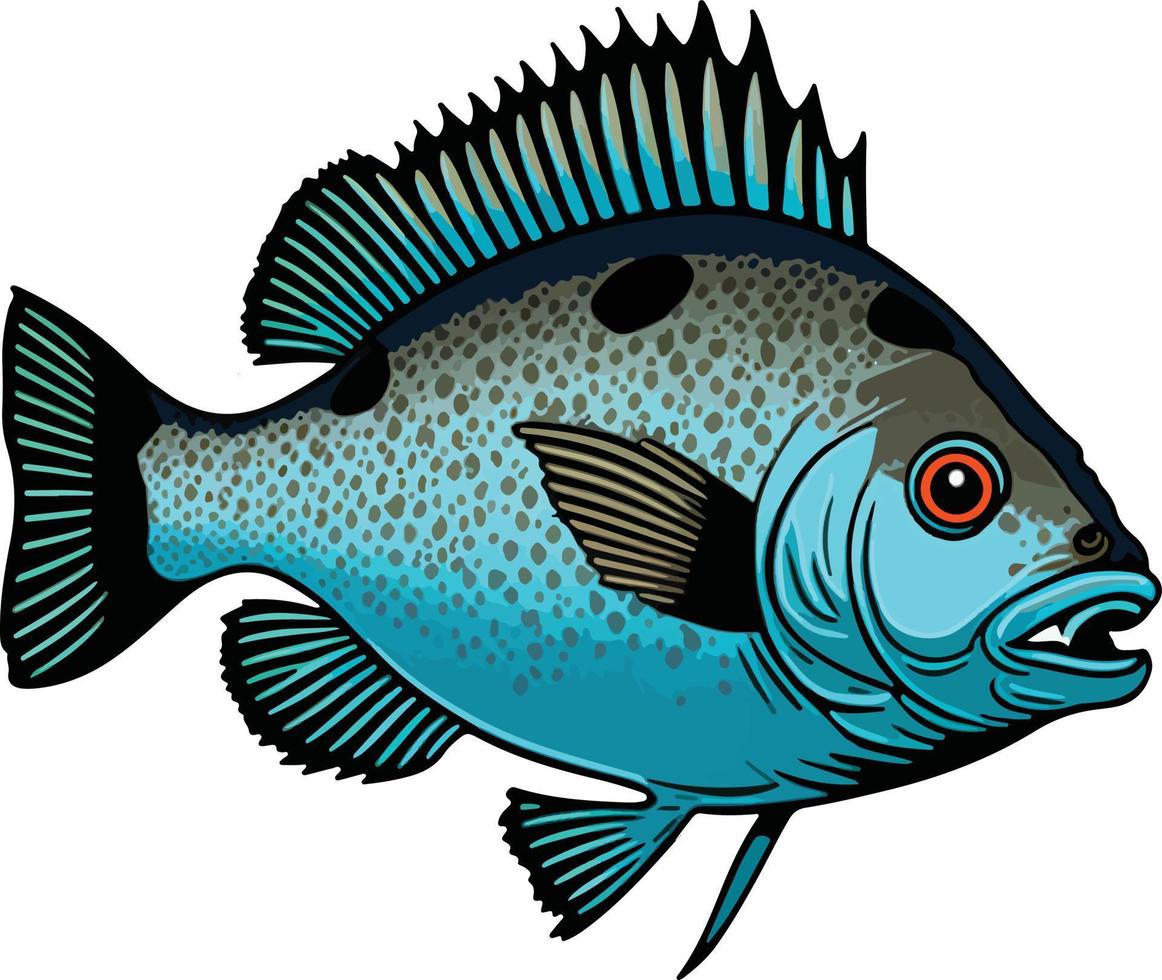 sea fish illustration on a white background vector