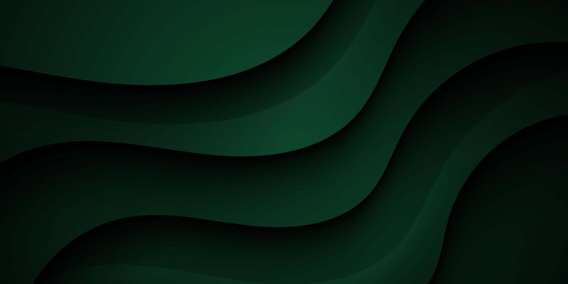 fondo oscuro abstracto simple moderno con diseño ondulado de color verde. plantilla vectorial eps10 vector