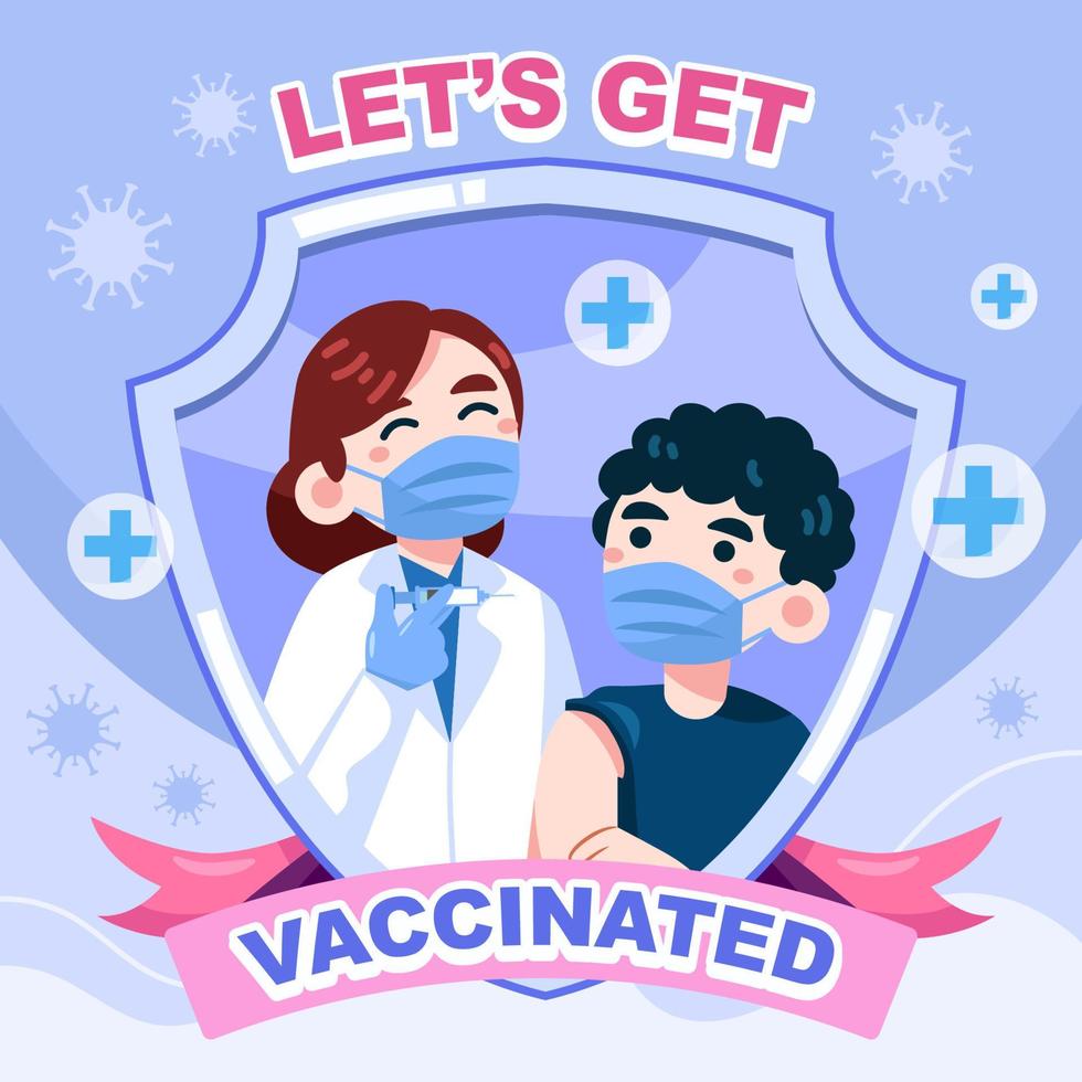 Kid got Vaccinated vector