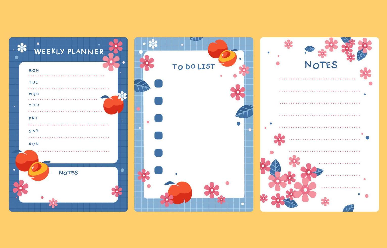 Peach Blossom Journal Pages vector